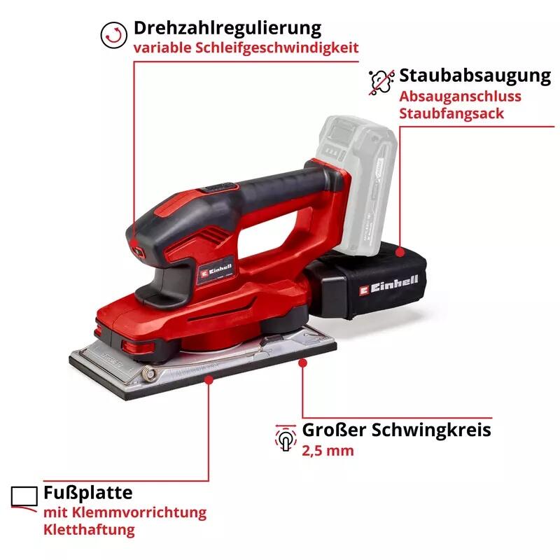 Einhell Akku-Schwingschleifer TE-OS 18/230 Li Solo (4460720)