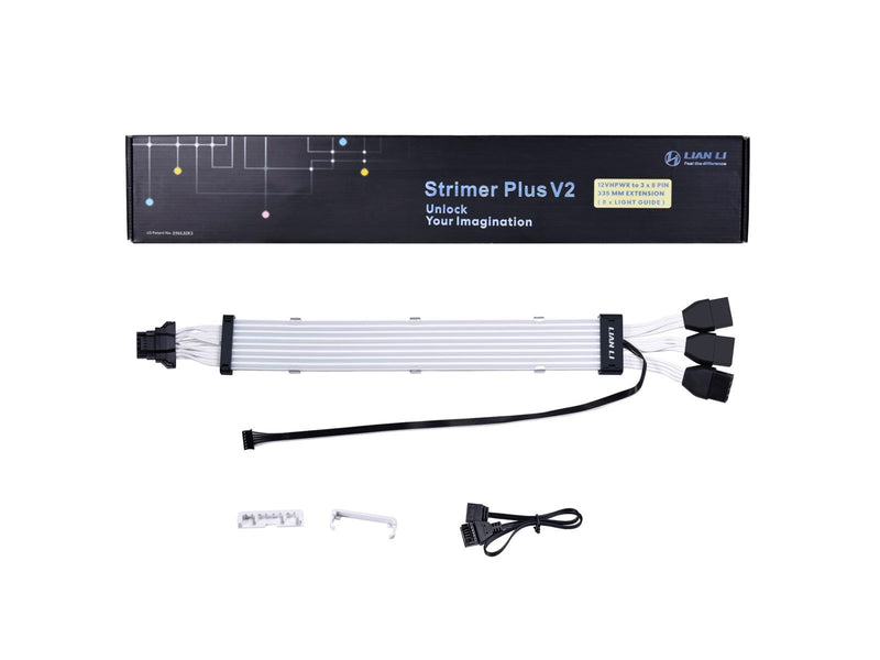 Lian Li Strimer Plus V2 168-8 - 16-pins 12VHPWR to 3x8-pins ARGB cable