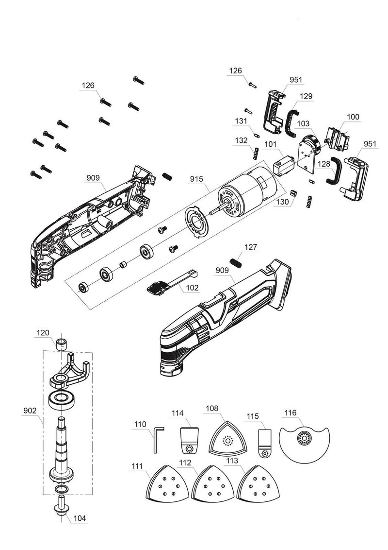 Einhell Akku-Multifunktionswerkzeug TC-MG 18 Li-Solo (4465170)