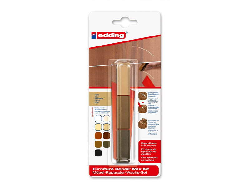 Edding e-8901 furniture repair wax kit oak