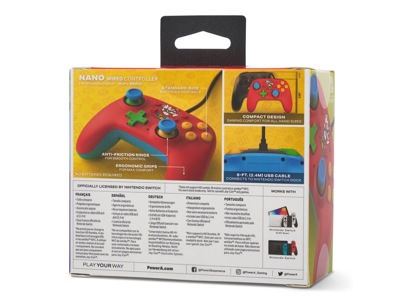 PowerA Nano Wired Controller for Nintendo Switch - Mario Medley - Wired Controller - Nintendo Switch