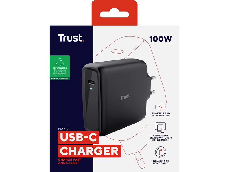 Trust MAXO 100W USB-C Charger Black