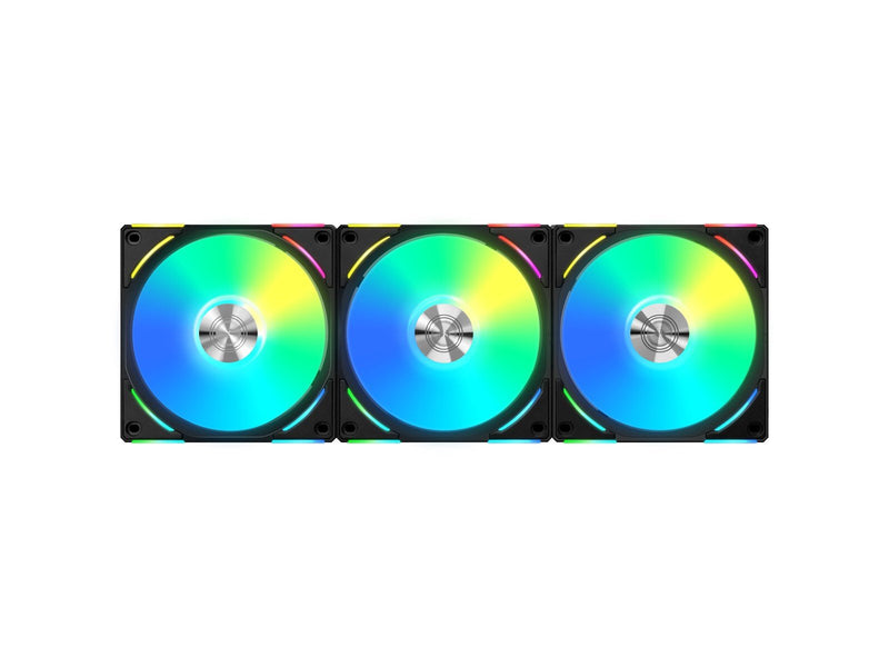 Lian Li UNI FAN AL120 V2 (3-pack) - Gehäuselüfter - 120mm - Schwarz mit RGB LED - 29 dBA