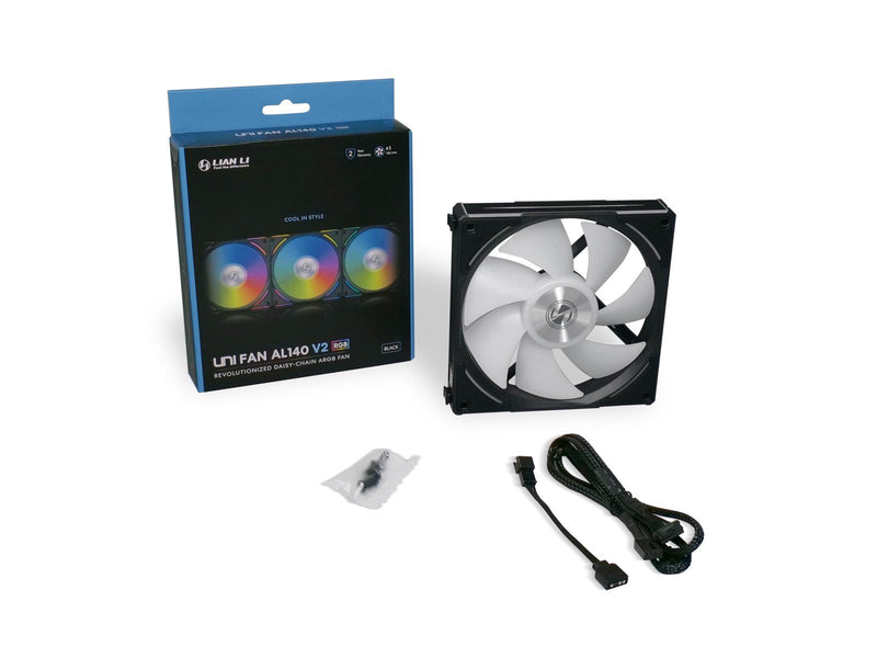 Lian Li UNI FAN AL140 V2 - Gehäuselüfter - 140mm - Schwarz mit RGB LED - 27 dBA