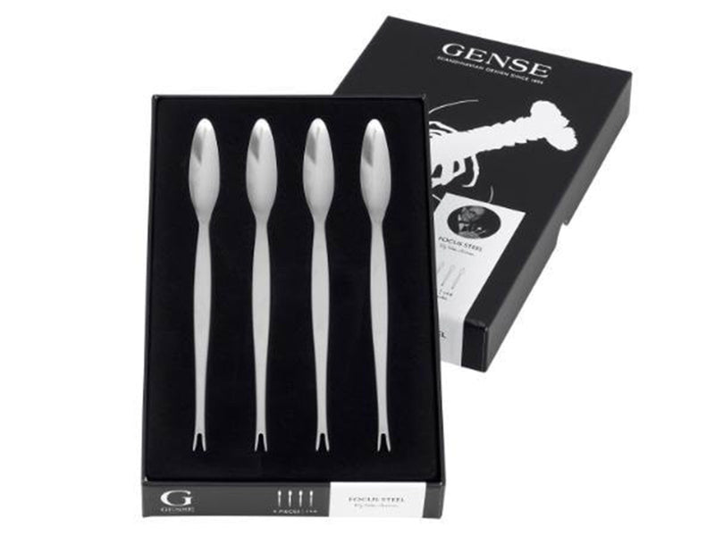 Gense Lobster fork Focus Steel 20.6 cm 4 pieces Black/Matte steel