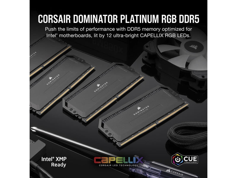 Corsair Dominator Platinum RGB DDR5-6000 - 32GB - CL36 - Dual Channel (2 pcs) - Intel XMP - Schwarz mit RGB