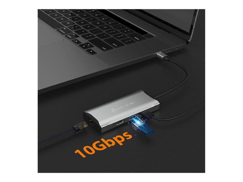 j5create 6-in-1 USB-C Travel Dock (with Ethernet and 100W PD)