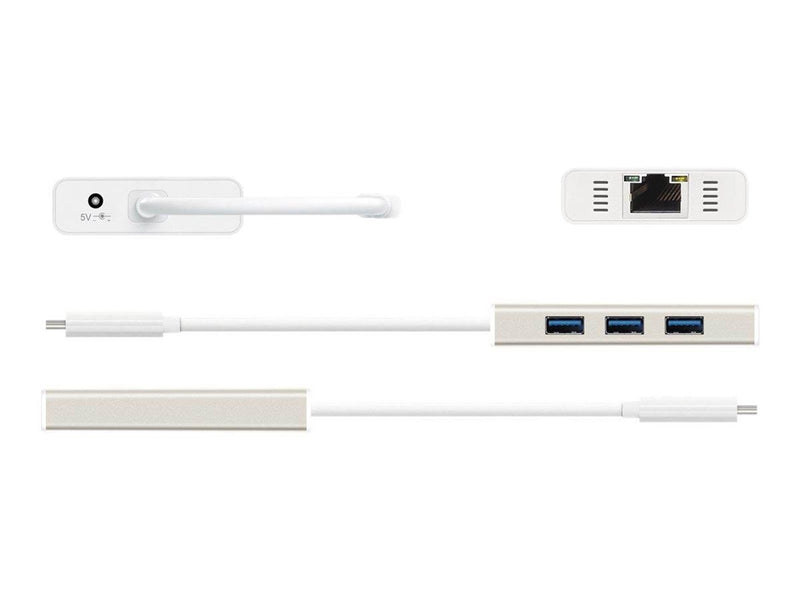 j5create 3-Port USB Hub (with Ethernet)i USB-Hubs - USB 3.0 - 3 - silber