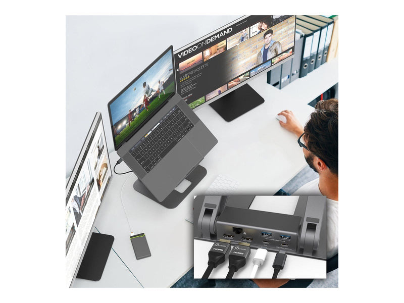 j5create Multi-Angle Dual HDMI Docking Stand (with Ethernet)