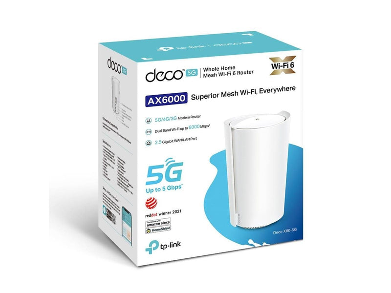 TP-Link DECO X80-5G(1-PACK) 5G Whole Home Wi-Fi 6 Gateway - Mesh router Wi-Fi 6