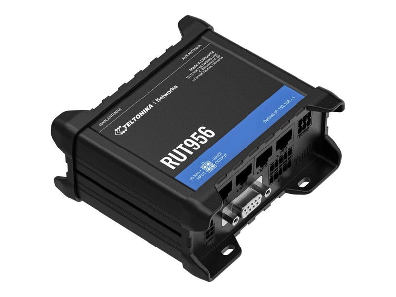 Teltonika RUT956 - wireless router - WWAN - 802.11b/g/n - 3G 4G 2G - DIN rail mountable - Wireless router N Standard - 802.11n