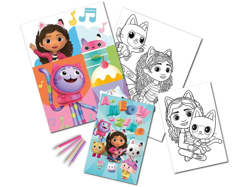Euromic GABBY'S DOLLHOUSE Colouring set w/4 col.pencils