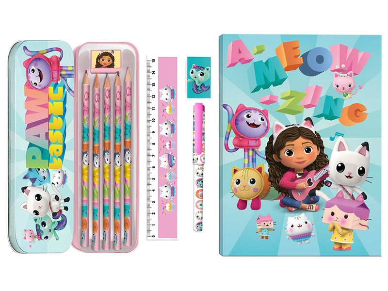 Euromic GABBY'S DOLLHOUSE Stationery set w/tin case notebook