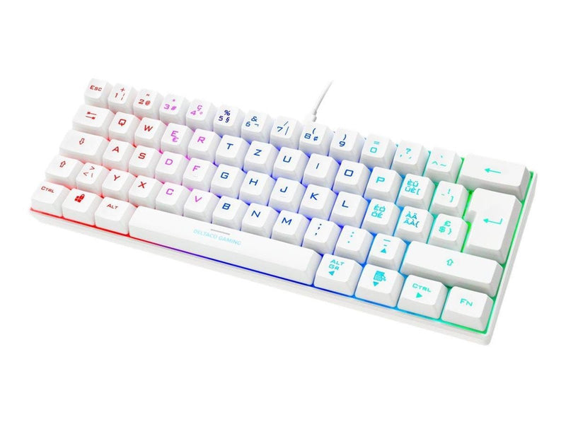 Deltaco GAMING GAM-075 - keyboard - Swiss - white - Gaming Tastaturen - Schweiz - Weiss