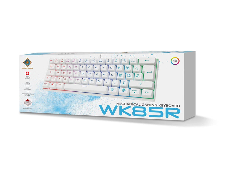Deltaco GAMING GAM-075 - keyboard - Swiss - white - Gaming Tastaturen - Schweiz - Weiss