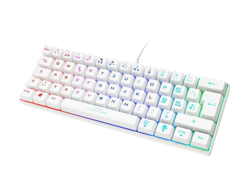 Deltaco GAMING GAM-075 - keyboard - Swiss - white - Gaming Tastaturen - Schweiz - Weiss