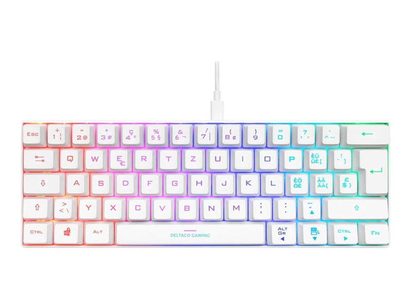 Deltaco GAMING GAM-075 - keyboard - Swiss - white - Gaming Tastaturen - Schweiz - Weiss