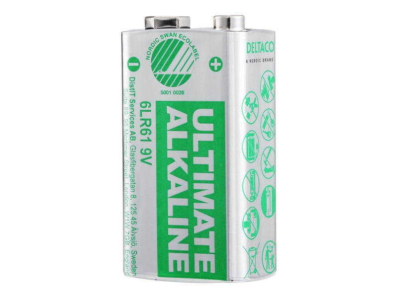 Deltaco Ultimate battery - Nordic Swan ecolabelled - 10 x 6LR61 - Alkaline