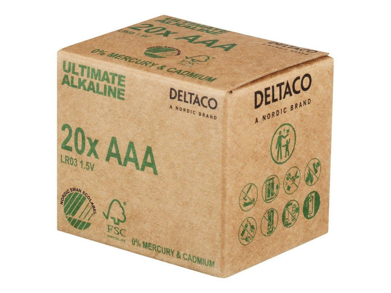 Deltaco Ultimate battery - Nordic Swan ecolabelled - 20 x AAA / LR03 - Alkaline