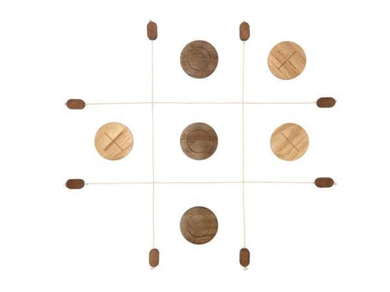 Tic-Tac-Toe 90 x 90 cm Grey/Brown Rubberwood