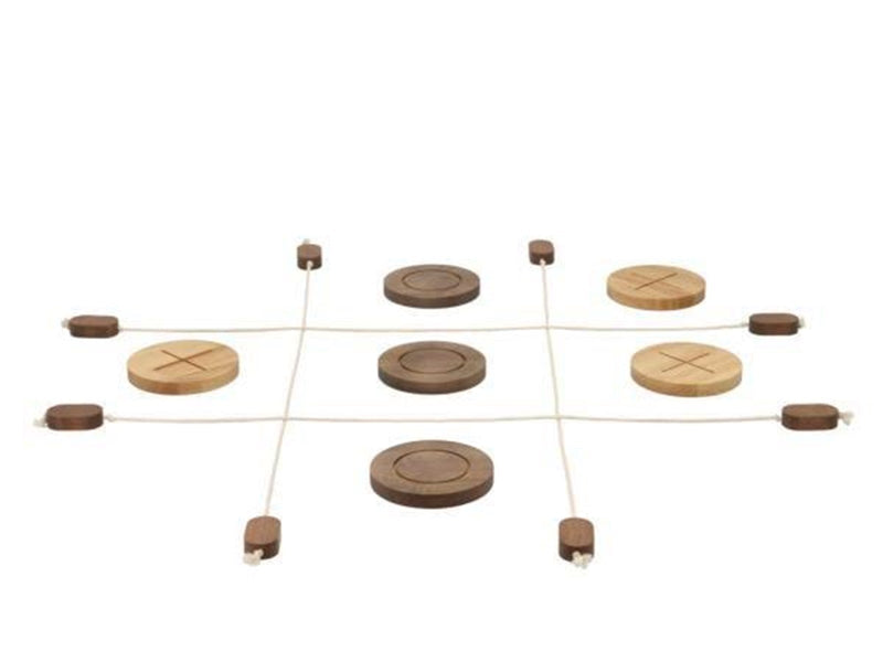 Tic-Tac-Toe 90 x 90 cm Grey/Brown Rubberwood