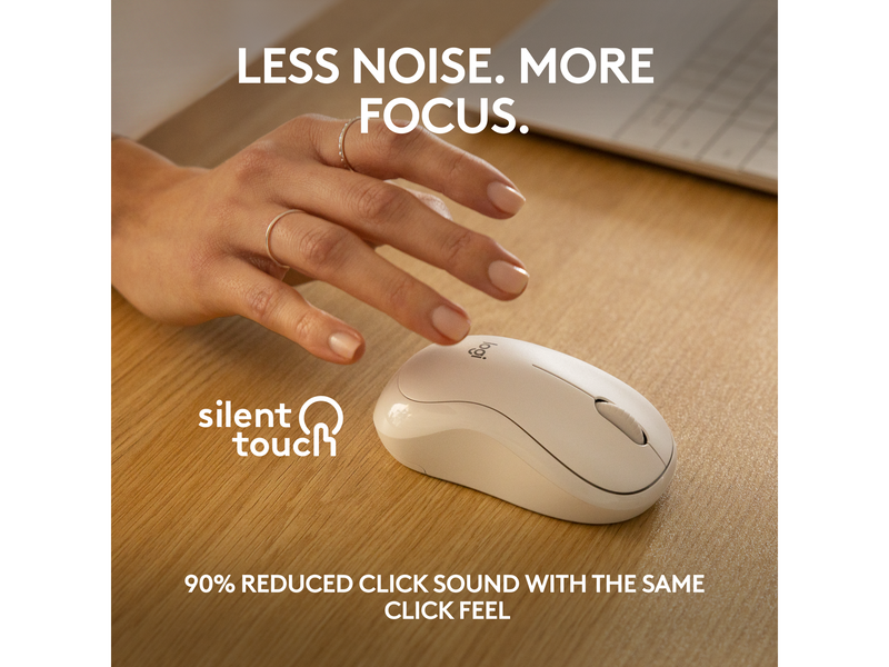 Logitech M240 Silent Bluetooth Mouse Off White - Maus (Weiß)