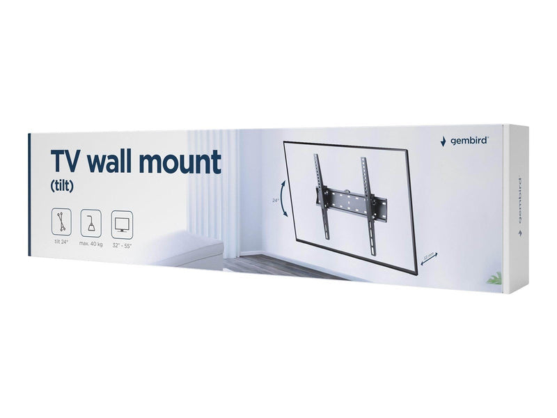 Gembird WM-55T-02 - mounting kit - for LCD TV - fine texture black 40 kg 55" 200 x 200 mm
