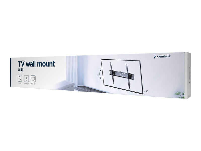 Gembird WM-70T-02 - mounting kit - tilt - for LCD display - fine texture black 40 kg 70" 200 x 200 mm