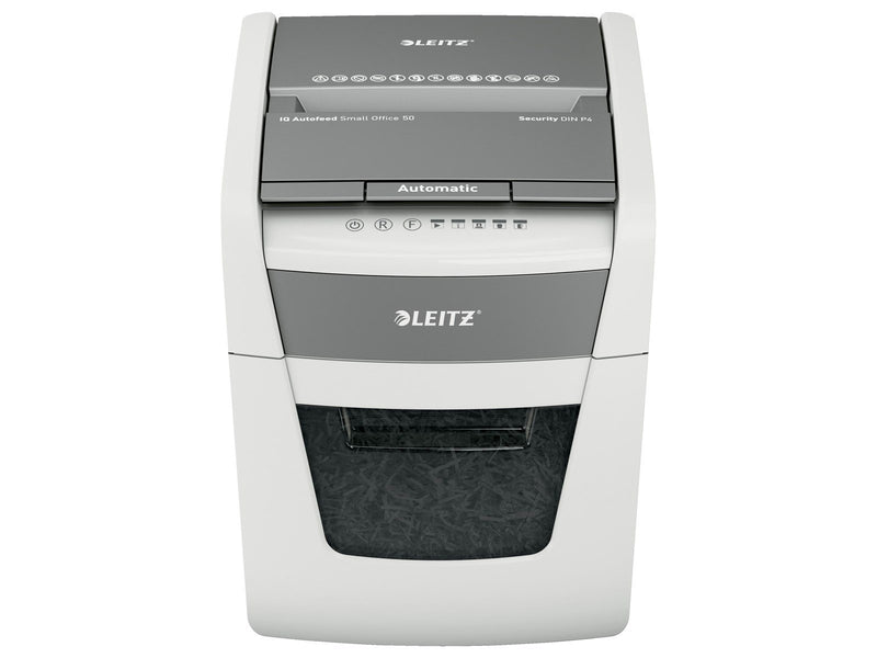 Leitz IQ Autofeed Small Office 50 Automatischer Aktenvernichter P4