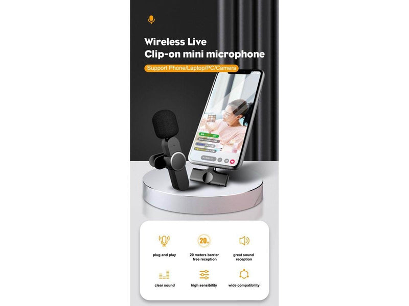 Lippa Dual Wireless Lavalier Microphone With USB-C Connector