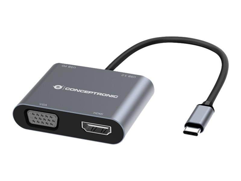Conceptronics Conceptronic DONN16G - docking station - USB-C 3.2 Gen 1 - VGA HDMI
