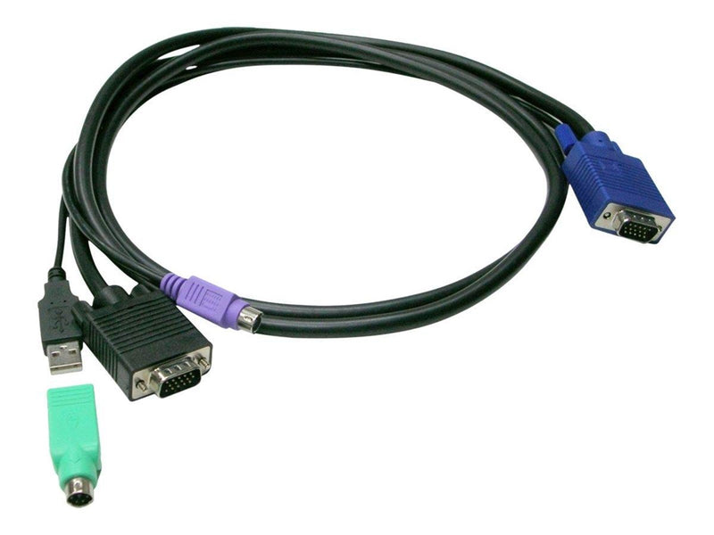LevelOne ACC-3202 - keyboard / video / mouse (KVM) cable kit - HD-15 (VGA) to USB PS/2 HD-15 (VGA) - 3 m
