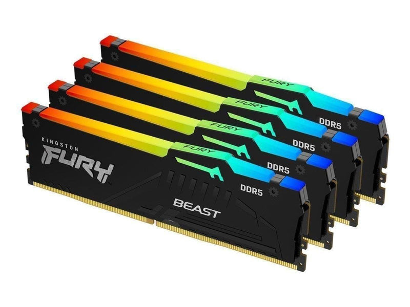 Kingston FURY Beast RGB DDR5-6000 - 64GB - CL40 - Quad Channel (4 pcs) - Intel XMP - Schwarz mit RGB