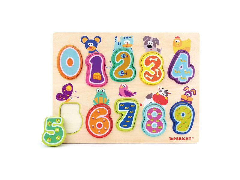 TOPBRIGHT Wooden Puzzle Animals and Numbers 10pcs. Holz