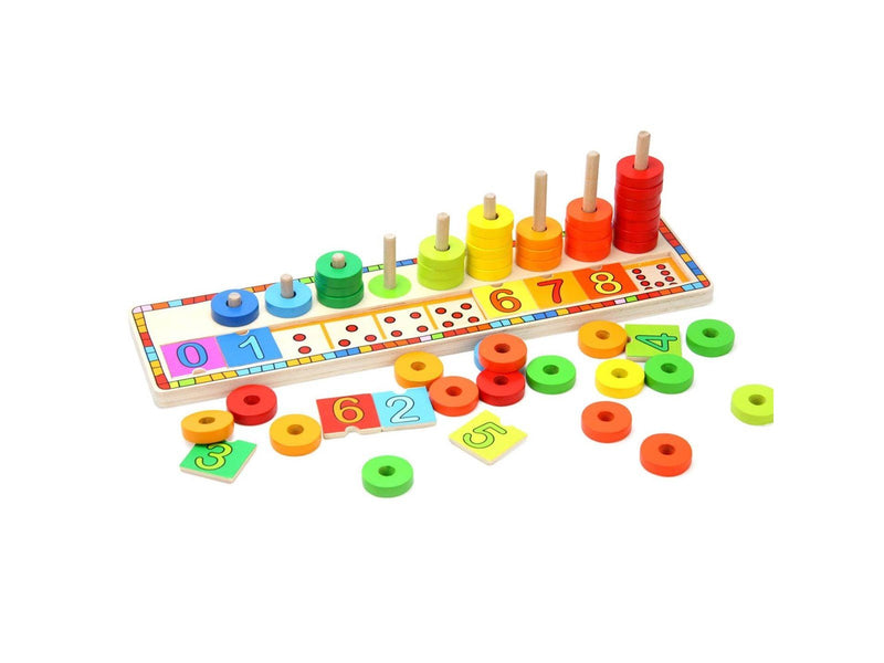TOPBRIGHT Wooden Learning Game Counting Rings 56dlg.