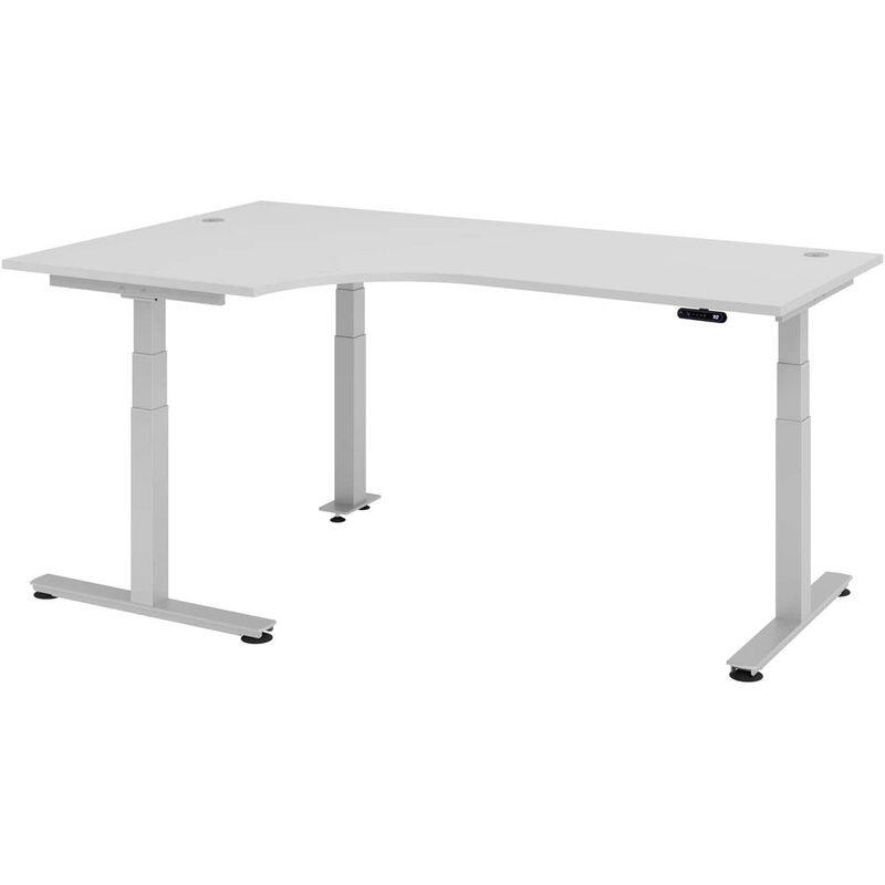 HAMMERBACHER VXDSM82/W/S elektrisch höhenverstellbarer Schreibtisch 63 - 127 cm weiß / silber