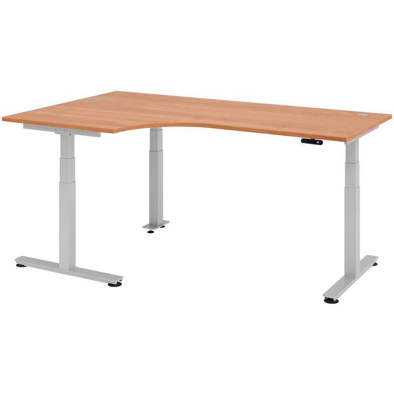 HAMMERBACHER VXDSM82/N/S elektrisch höhenverstellbarer Schreibtisch 63 - 127 cm nussbaum / silber