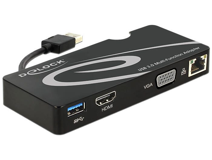 DeLOCK USB 3.0 Adapter zu HDMI / VGA + Gigabit LAN