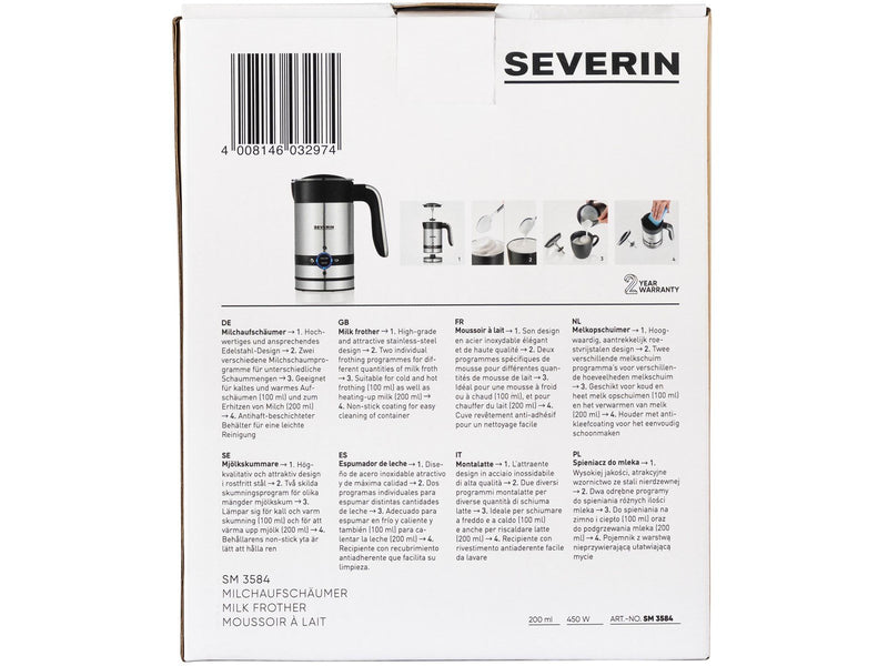 SEVERIN SM3584 - matt black/brushed stainless steel