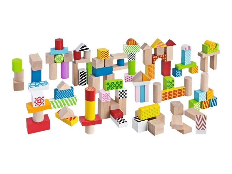 Eichhorn wooden blocks in bucket. 50pcs.