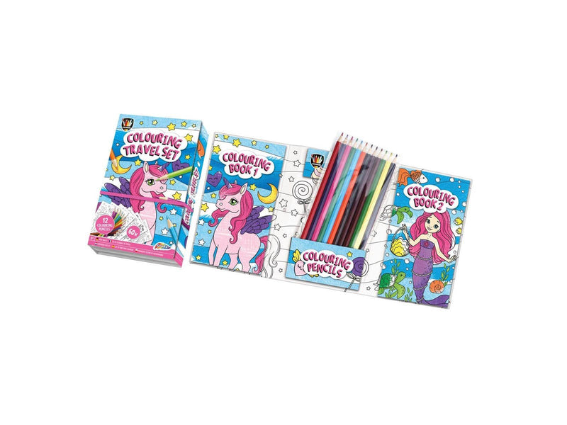 Grafix Coloring Books (2pcs) with Pencils - Unicorn and M