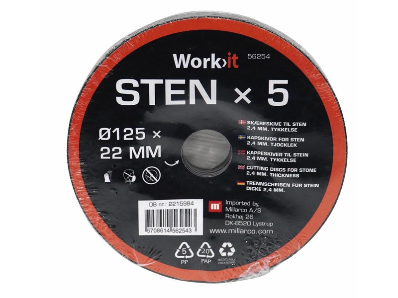 Workit Cutting Disc for Stone 5-pak
