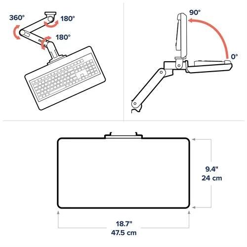 Ergotron LX Pro Tastatur-/Mausablage mit Stützarmhalterung - verstellbar