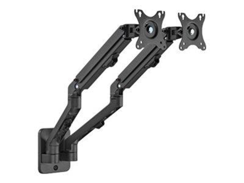 Gembird MA-WA2-01 mounting kit - adjustable arm - for 2 flat panels - up to 7 kg - fine texture black