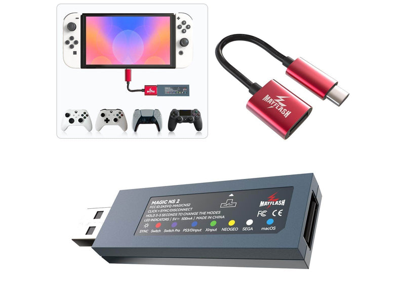 Mayflash MAGIC NS 2 Wireless Bluetooth Controller USB Adapter - Wired Zubehör für Spielkonsole - Nintendo Switch
