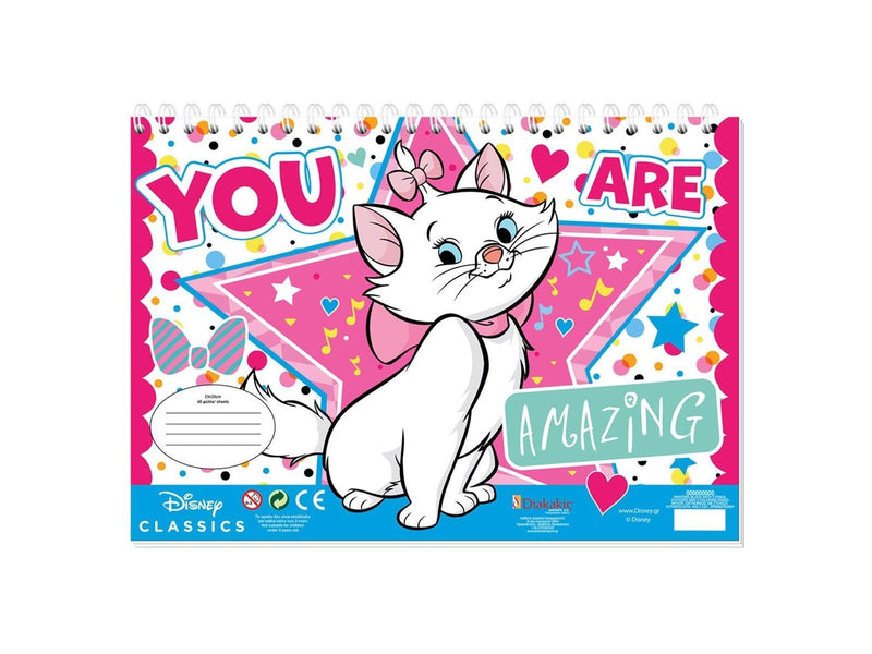 Disney Marie Cat Coloring Pages with Stencil and Sticker
