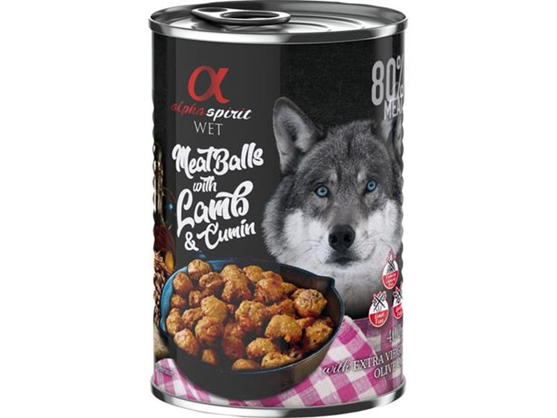 Alpha Spirit canned meatballs with lamb & cumin 400g