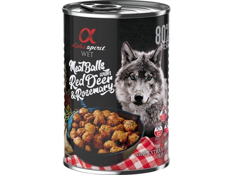 Alpha Spirit canned meatballs with red deer & rosemary 400g