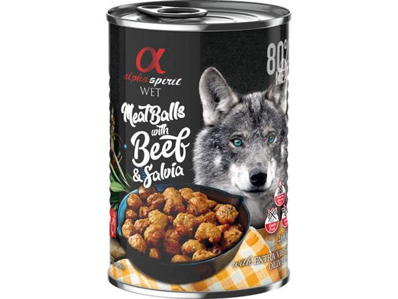 Alpha Spirit canned meatballs with beef & salvia 400g