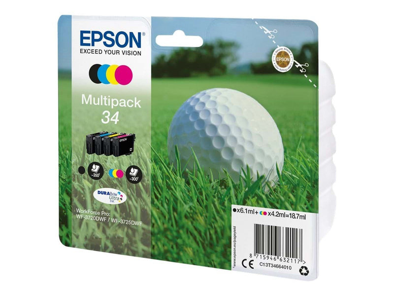 Epson 34 Multipack (Black Yellow Cyan Magenta) - Tintenpatrone Cyan
